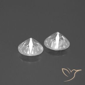 Gemme di Zircone Bianco naturale da 3.68 ct, Rotondo, VS