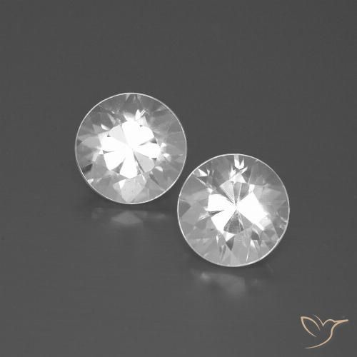 4.28ctw Naturale Bianco Zircone, Rotondo, VVS-VS