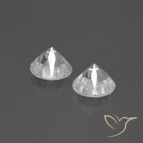 Gemme di Zircone Bianco naturale da 4.28 ct, Rotondo, VVS-VS