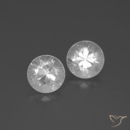 3.68ctw Naturale Bianco Zircone, Rotondo, VVS