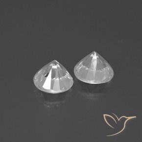 Gemme di Zircone Bianco naturale da 3.68 ct, Rotondo, VVS