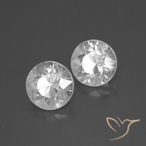 Gemme di Zircone Bianco naturale da 4.87 ct, Rotondo, VVS-VS