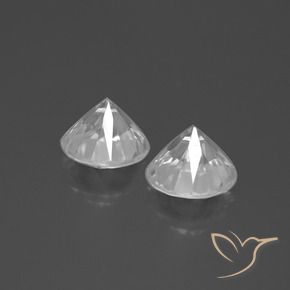 Gemme di Zircone Bianco naturale da 4.87 ct, Rotondo, VVS-VS