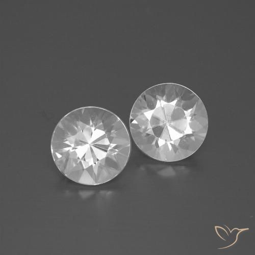 3.85ctw Naturale Bianco Zircone, Rotondo, VVS-VS