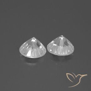 Gemme di Zircone Bianco naturale da 3.85 ct, Rotondo, VVS-VS