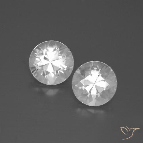 4.26ctw Naturale Bianco Zircone, Rotondo, VVS-VS