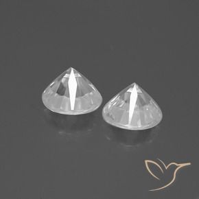 Gemme di Zircone Bianco naturale da 4.26 ct, Rotondo, VVS-VS
