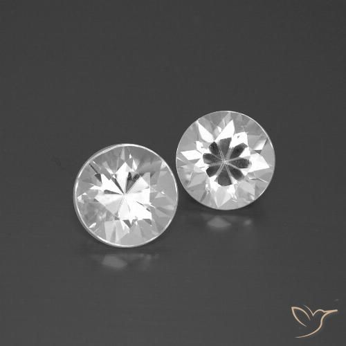 3.45ctw Naturale Bianco Zircone, Rotondo, VVS-VS