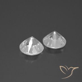 Gemme di Zircone Bianco naturale da 3.45 ct, Rotondo, VVS-VS