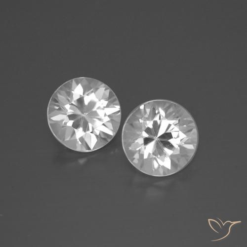 Gemme di Zircone Bianco naturale da 3.71 ct, Rotondo, VVS-VS