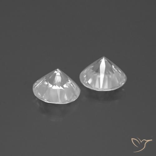 Gemme di Zircone Bianco naturale da 3.71 ct, Rotondo, VVS-VS