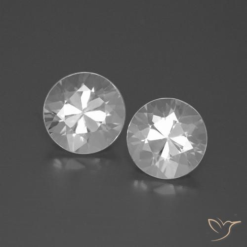 4.75ctw Naturale Bianco Zircone, Rotondo, VVS-VS