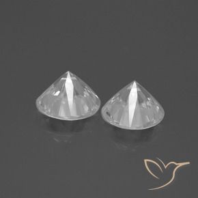 Gemme di Zircone Bianco naturale da 4.75 ct, Rotondo, VVS-VS