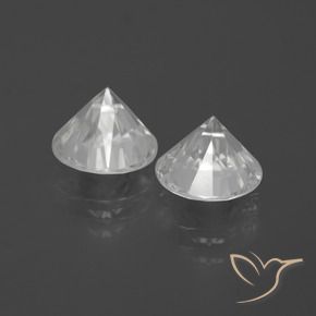 Gemme di Zircone Bianco naturale da 4.38 ct, Rotondo, VVS-VS