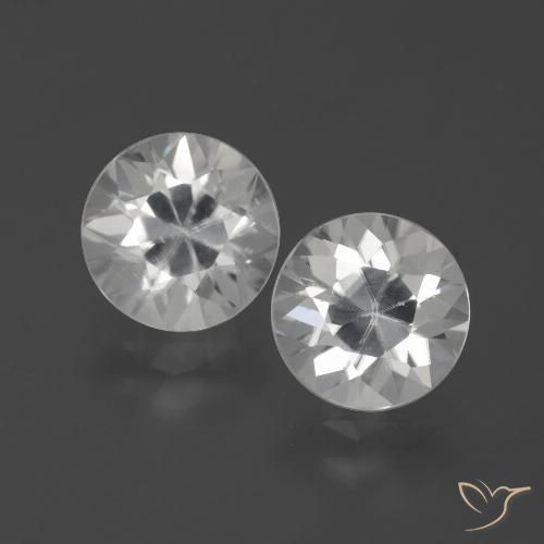 4.77ctw Naturale Bianco Zircone, Rotondo, VVS-VS