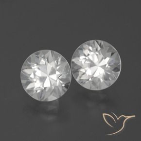 Gemme di Zircone Bianco naturale da 4.77 ct, Rotondo, VVS-VS