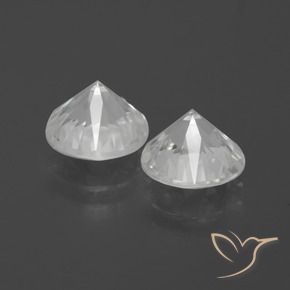 Gemme di Zircone Bianco naturale da 4.77 ct, Rotondo, VVS-VS