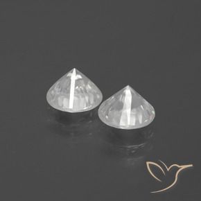 Gemme di Zircone Bianco naturale da 2.53 ct, Rotondo, VVS-VS