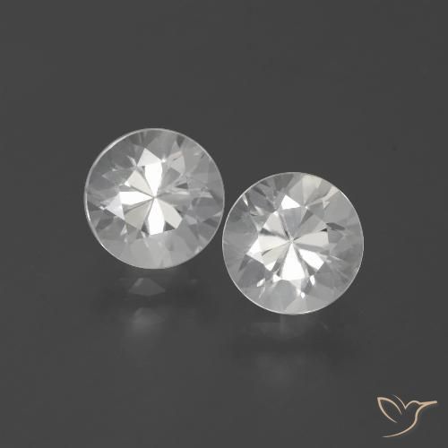 3.34ctw Naturale Bianco Zircone, Rotondo, VVS-VS