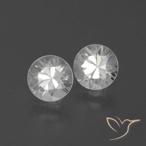 Gemme di Zircone Bianco naturale da 3.34 ct, Rotondo, VVS-VS