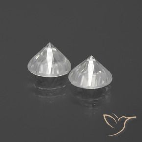 Gemme di Zircone Bianco naturale da 3.34 ct, Rotondo, VVS-VS
