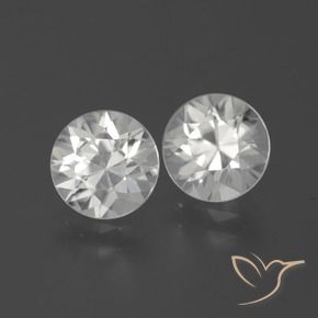 Gemme di Zircone Bianco naturale da 3.98 ct, Rotondo, VVS-VS