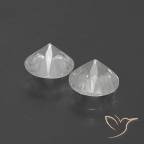 Gemme di Zircone Bianco naturale da 3.98 ct, Rotondo, VVS-VS