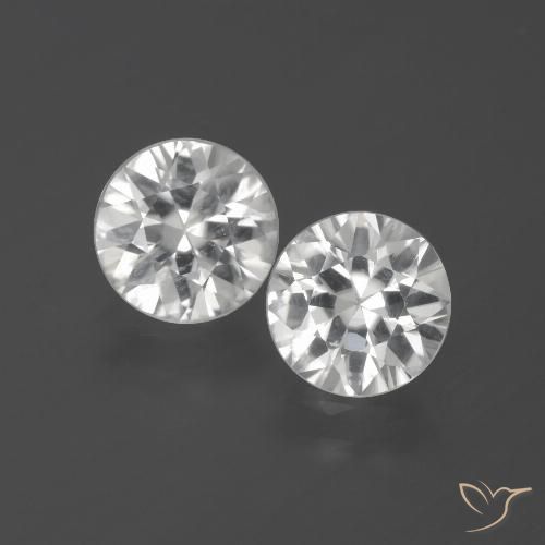 3.41ctw Naturale Bianco Zircone, Rotondo, VS