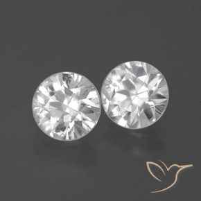 Gemme di Zircone Bianco naturale da 3.41 ct, Rotondo, VS
