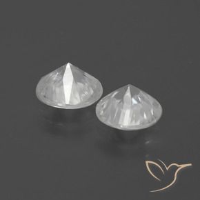 Gemme di Zircone Bianco naturale da 3.41 ct, Rotondo, VS