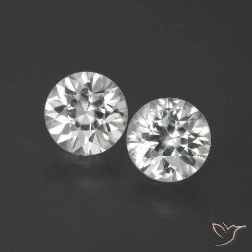 4.08ctw Naturale Bianco Zircone, Rotondo, VVS-VS