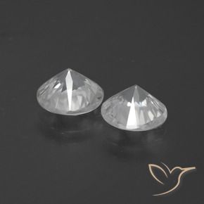 Gemme di Zircone Bianco naturale da 4.08 ct, Rotondo, VVS-VS