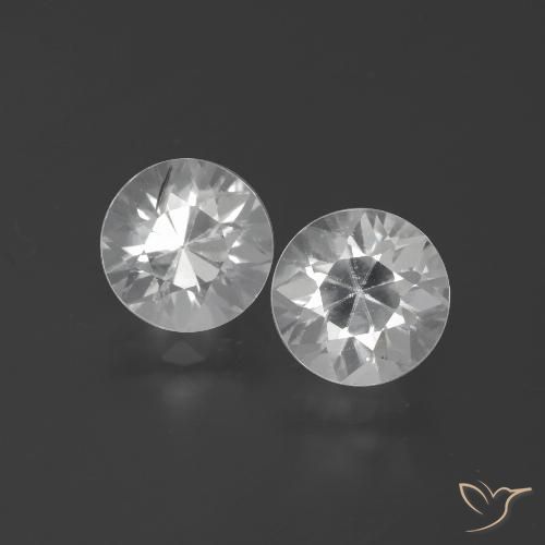 4.46ctw Naturale Bianco Zircone, Rotondo, VVS-VS