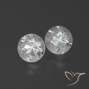 Gemme di Zircone Bianco naturale da 4.31 ct, Rotondo, VVS-VS