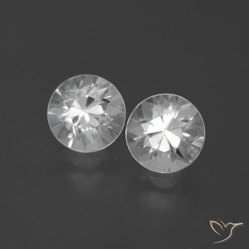 3.95ctw Naturale Bianco Zircone, Rotondo, VS