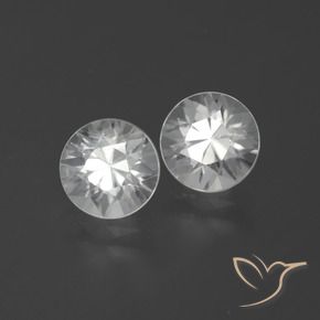 Gemme di Zircone Bianco naturale da 3.95 ct, Rotondo, VS