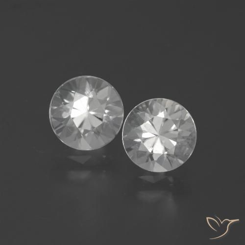 Gemme di Zircone Bianco naturale da 3.84 ct, Rotondo, VVS-VS
