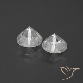 Gemme di Zircone Bianco naturale da 3.84 ct, Rotondo, VVS-VS