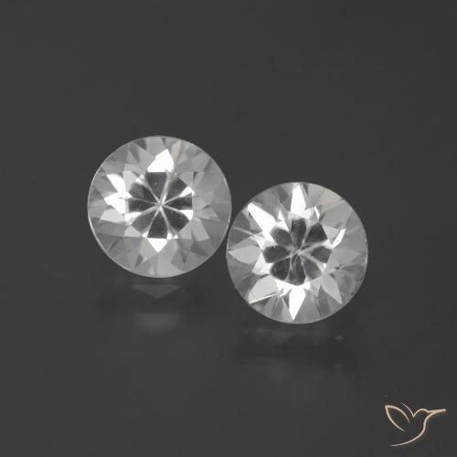 3.67ctw Naturale Bianco Zircone, Rotondo, VVS-VS