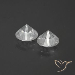 Gemme di Zircone Bianco naturale da 3.67 ct, Rotondo, VVS-VS
