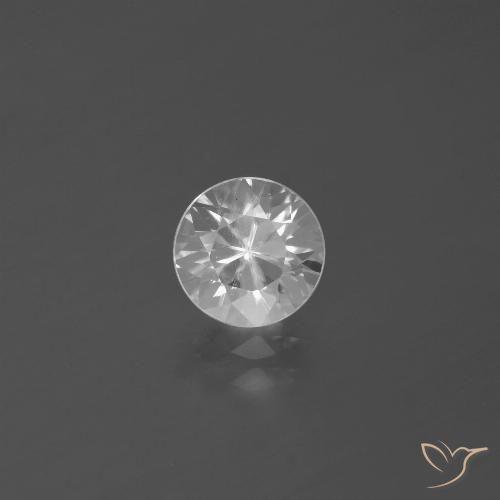 1.76ct Naturale Bianco Zircone, Rotondo, VVS-VS
