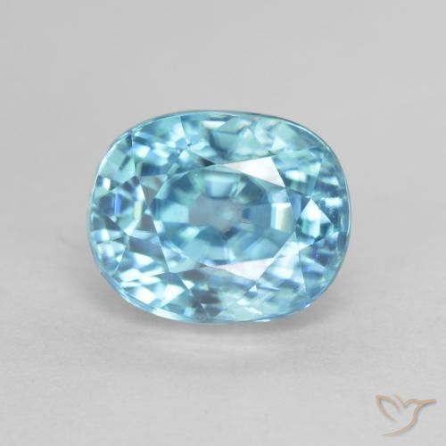 Zircone naturale blu da 4,15 ct, taglio ovale, VS-SI