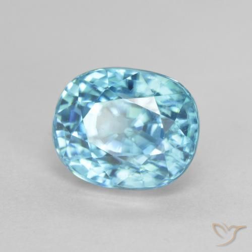 Zircone naturale blu da 4,15 ct, taglio ovale, VS-SI