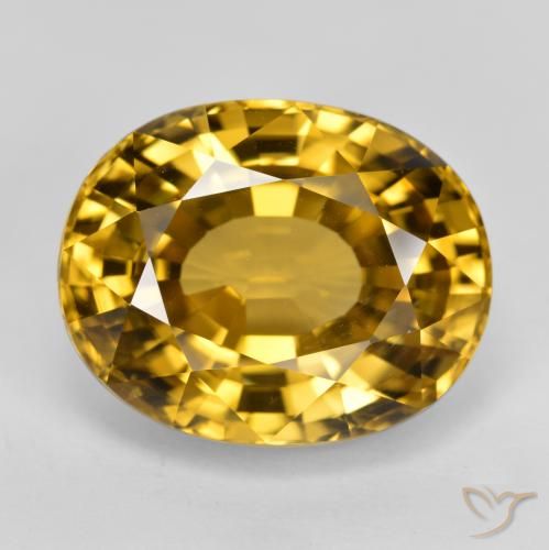 22.80ct Naturale Oro Zircone, Ovale, VVS
