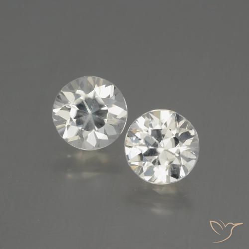 4.32ctw Naturale Bianco caldo Zircone, Rotondo, VVS-VS