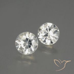 Gemme di Zircone Bianco caldo naturale da 4.32 ct, Rotondo, VVS-VS