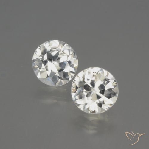 4.00ctw Naturale Bianco caldo Zircone, Rotondo, VVS-VS