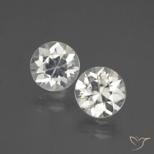 4.56ctw Naturale Bianco caldo Zircone, Rotondo, VVS-VS