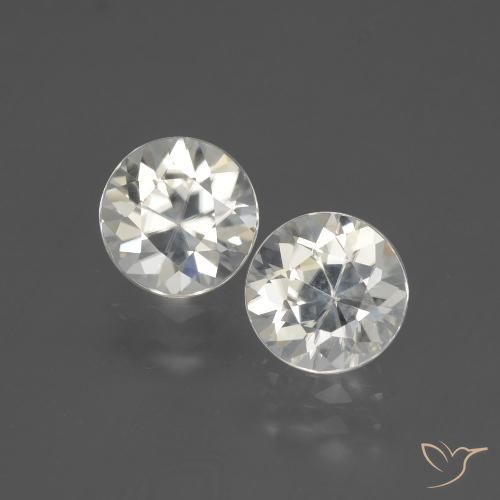 4.25ctw Naturale Bianco caldo Zircone, Rotondo, VVS