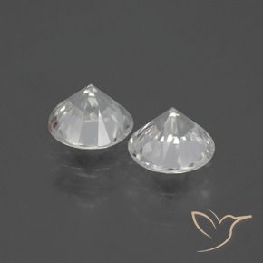 Gemme di Zircone Bianco caldo naturale da 3.82 ct, Rotondo, VS-SI